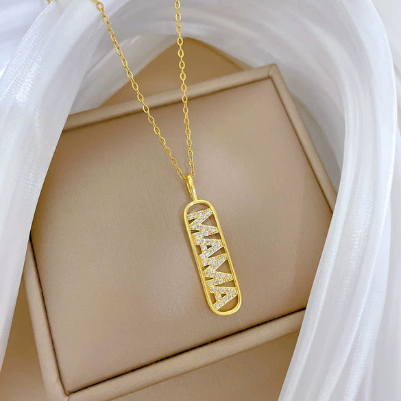 Wholesale Titanium Steel And Copper Animal Zodiac Cartoon Minimalist Full Diamond Unisex Necklace