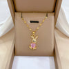 Wholesale Titanium Steel And Copper Diamondencrusted Geometric Fourleaf Flower Women's Necklace