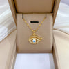 Wholesale Titanium Steel And Copper Diamondencrusted Geometric Fourleaf Flower Women's Necklace