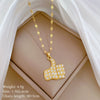 Wholesale Titanium Steel And Copper Diamondencrusted Geometric Fourleaf Flower Women's Necklace