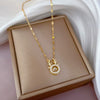 Wholesale Titanium Steel And Copper Diamondencrusted Geometric Fourleaf Flower Women's Necklace