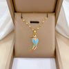 Wholesale Titanium Steel And Copper Diamondencrusted Geometric Fourleaf Flower Women's Necklace