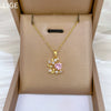 Wholesale Titanium Steel And Copper Geometric Love Leaf Zircon Diamond Necklace For Women