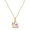 Wholesale Titanium Steel And Copper Geometric Love Leaf Zircon Diamond Necklace For Women