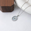 Wholesale Titanium Steel And Copper Ginkgo Biloba And Oval Inlaid Pearl Pendant Necklace For Women With Electroplating Design
