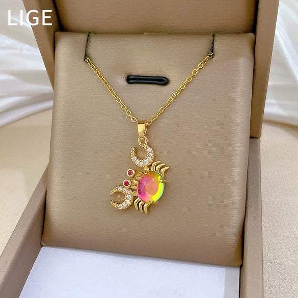 Wholesale Titanium Steel And Copper Gorgeous Full Diamond Geometric Style Women's Allmatch Clavicle Necklace