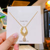 Wholesale Titanium Steel And Copper Light Luxury Geometric Water Drops Angel Tears Pendant Necklace For Women With Electroplating