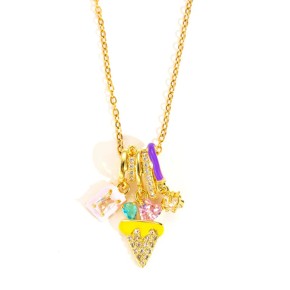 Wholesale Titanium Steel And Copper Necklace For Women With Square Zircon Pendant And Electroplating Treatment