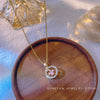 Wholesale Titanium Steel And Copper Necklace With Diamondencrusted Round Geometric Pendant For Women