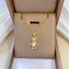 Wholesale Titanium Steel And Copper Necklace With Geometric Pattern And Diamond Inlay And Real Gold Electroplated For Women