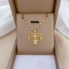 Wholesale Titanium Steel And Copper Necklace With Geometric Pattern And Diamond Inlay And Real Gold Electroplated For Women