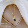 Wholesale Titanium Steel And Copper Necklace With Geometric Pattern And Diamond Inlay And Real Gold Electroplated For Women