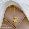 Wholesale Titanium Steel And Copper Necklace With Geometric Pattern And Diamond Inlay And Real Gold Electroplated For Women