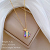 Wholesale Titanium Steel And Copper Necklace With Geometric Pattern And Diamond Inlay And Real Gold Electroplated For Women