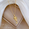 Wholesale Titanium Steel And Copper Necklace With Geometric Pattern And Diamond Inlay And Real Gold Electroplated For Women