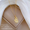 Wholesale Titanium Steel And Copper Necklace With Geometric Pattern And Diamond Inlay And Real Gold Electroplated For Women