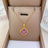 Wholesale Titanium Steel And Copper Necklace With Geometric Pattern And Diamond Microinlaid And Electroplating For Unisex