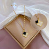 Wholesale Titanium Steel And Copper Necklace With Geometric Pattern And Diamond Microinlaid And Electroplating For Unisex
