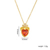 Wholesale Titanium Steel And Copper Ochain Clavicle Necklace With Mixed Gem Inlay Crown And Heart Pattern For Women Light Luxury Style Electroplating Process