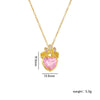 Wholesale Titanium Steel And Copper Ochain Clavicle Necklace With Mixed Gem Inlay Crown And Heart Pattern For Women Light Luxury Style Electroplating Process
