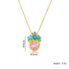 Wholesale Titanium Steel And Copper Ochain Clavicle Necklace With Mixed Gem Inlay Crown And Heart Pattern For Women Light Luxury Style Electroplating Process
