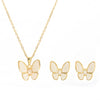 Wholesale Titanium Steel And Copper Ochain Necklace With Butterfly Shell Pendant For Women Fashion Simple Style Electroplated