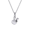 Wholesale Titanium Steel And Copper Opal Rabbit Pendant Women's Light Luxury Electroplated Cross Chain Necklace