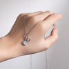 Wholesale Titanium Steel And Copper Opal Rabbit Pendant Women's Light Luxury Electroplated Cross Chain Necklace