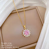 Wholesale Titanium Steel And Copper Women's Necklace With Geometric Shapes And Micro Diamond Inlay In Light Luxury And Cartoon Style