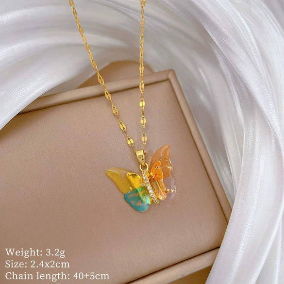 Wholesale Titanium Steel And Copper Women's Necklace With Geometric Shapes And Micro Diamond Inlay In Light Luxury And Cartoon Style