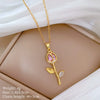 Wholesale Titanium Steel And Copper Women's Necklace With Geometric Shapes And Micro Diamond Inlay In Light Luxury And Cartoon Style