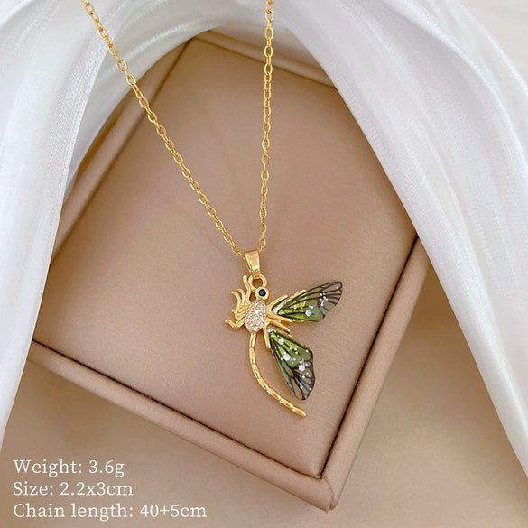 Wholesale Titanium Steel And Copper Women's Necklace With Geometric Shapes And Micro Diamond Inlay In Light Luxury And Cartoon Style