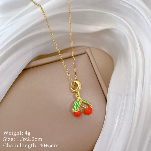 Wholesale Titanium Steel And Copper Women's Necklace With Geometric Shapes And Micro Diamond Inlay In Light Luxury And Cartoon Style