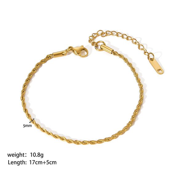Wholesale Titanium Steel And Stainless Steel Bracelet With Geometric Style Cuban And Flat Snake Chain Women's Light Luxury High End Unisex Accessories