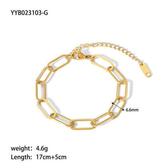 Wholesale Titanium Steel And Stainless Steel Bracelet With Geometric Style Cuban And Flat Snake Chain Women's Light Luxury High End Unisex Accessories