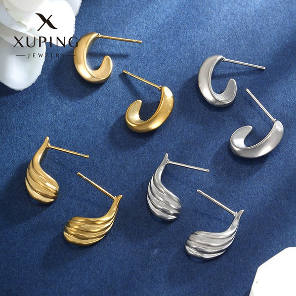 Wholesale Titanium Steel And Stainless Steel Earrings For Women Simple Style Electroplated
