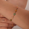 Wholesale Titanium Steel And Stainless Steel Electroplated Clavicle Chain With Geometric Pattern Bracelet And Daisy Pendant