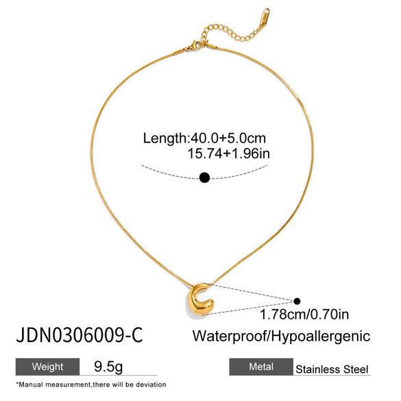 Wholesale Titanium Steel And Stainless Steel Electroplated Geometric Bubble Letter Necklace For Women