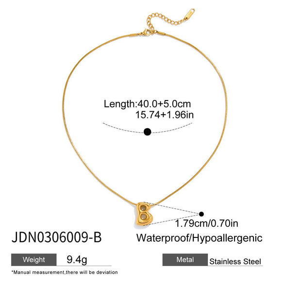 Wholesale Titanium Steel And Stainless Steel Electroplated Geometric Bubble Letter Necklace For Women