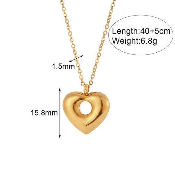 Wholesale Titanium Steel And Stainless Steel Fashion Geometric Pendant Jewelry Electroplated Love Necklace For Women