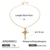 Wholesale Titanium Steel And Stainless Steel Geometric Cross Pendant Necklace For Women With Electroplating