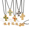 Wholesale Titanium Steel And Stainless Steel Geometric Cross Pendant Necklace For Women With Electroplating