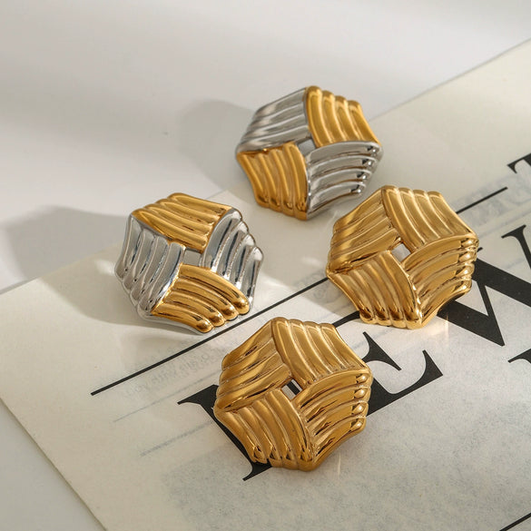 Wholesale Titanium Steel And Stainless Steel Geometric Earrings For Women With Electroplating Treatment