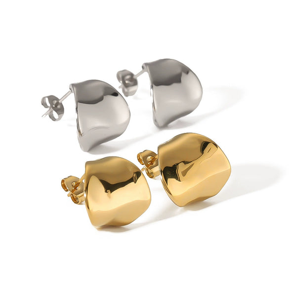 Wholesale Titanium Steel And Stainless Steel Geometric Earrings With Electroplating For Women And Men