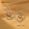 Wholesale Titanium Steel And Stainless Steel Geometric Hollow Large Circle Ball Earrings For Women Electroplated Fashion Style