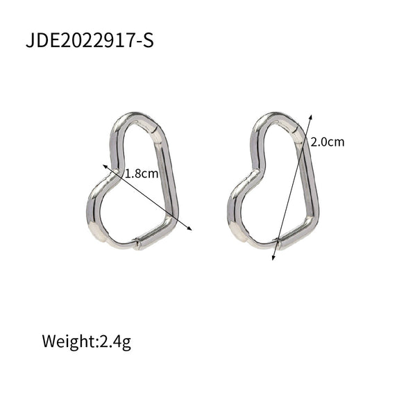Wholesale Titanium Steel And Stainless Steel Geometric Love Earrings For Women 18K Gold Plated