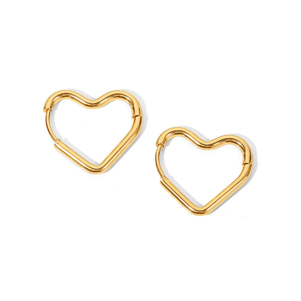 Wholesale Titanium Steel And Stainless Steel Geometric Love Earrings For Women 18K Gold Plated