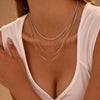 Wholesale Titanium Steel And Stainless Steel Geometric Mini Double Layer Clavicle Necklace With Electroplating Simple Cold Style For Women