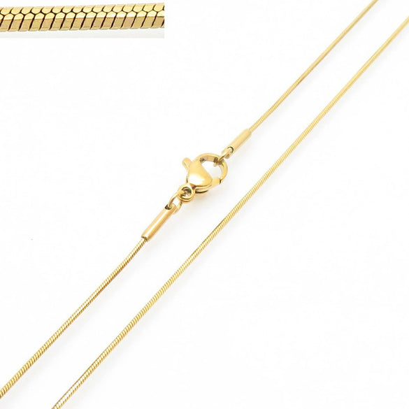 Wholesale Titanium Steel And Stainless Steel Geometric Snake Bone Chain Hiphop Necklace With 18K Gold Vacuum Electroplating