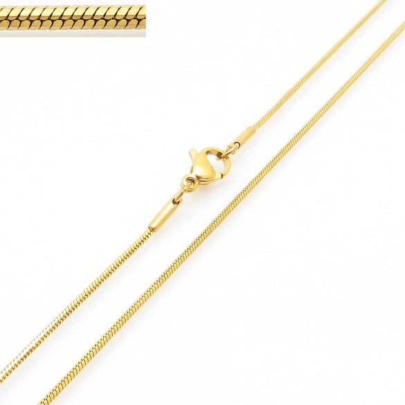 Wholesale Titanium Steel And Stainless Steel Geometric Snake Bone Chain Hiphop Necklace With 18K Gold Vacuum Electroplating